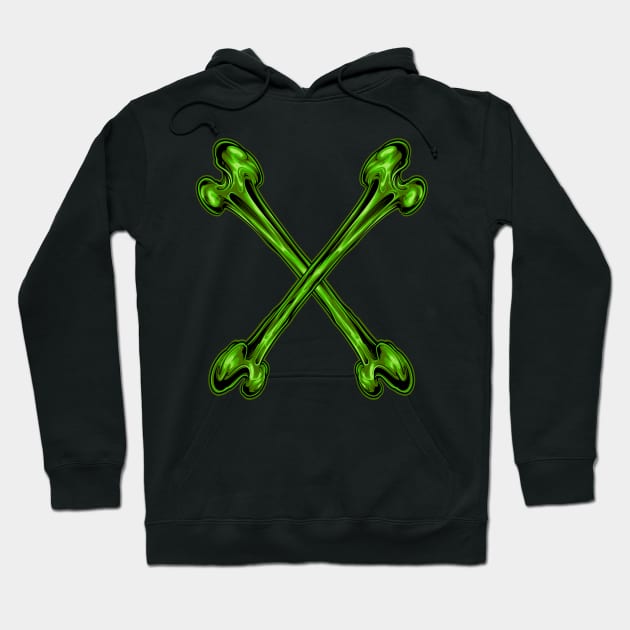 green cross bone Hoodie by TOSSS LAB ILLUSTRATION